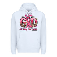 White breast cancer with god all things are possible Premium Hoodie - Artiststas
