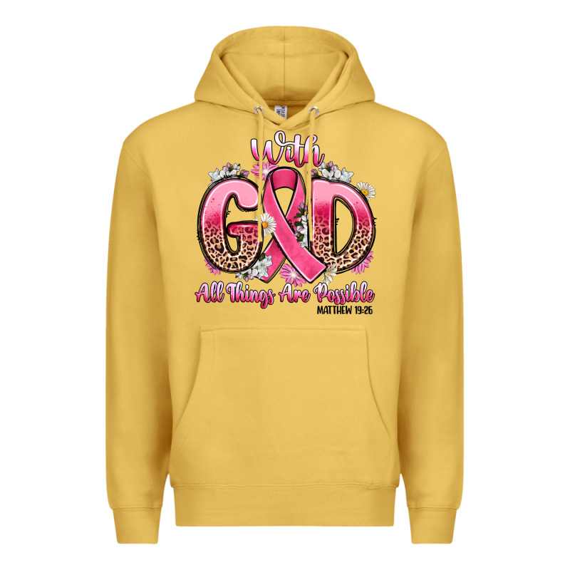 Breast Cancer With God All Things Are Possible Premium Hoodie by Artiststas | Teevron