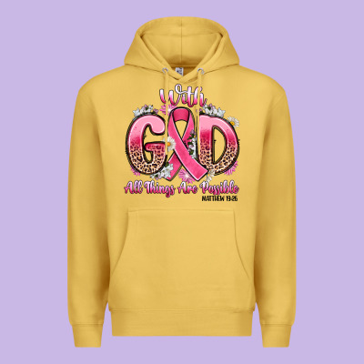 Breast Cancer With God All Things Are Possible Premium Hoodie Designed By Artiststas
