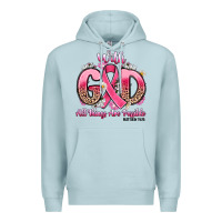 Blue Mist breast cancer with god all things are possible Premium Hoodie - Artiststas