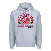 Heather Grey breast cancer with god all things are possible Premium Hoodie - Artiststas