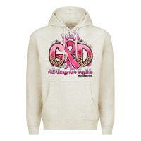 Oatmeal Heather breast cancer with god all things are possible Premium Hoodie - Artiststas