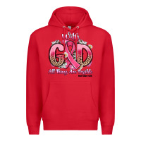 Red breast cancer with god all things are possible Premium Hoodie - Artiststas
