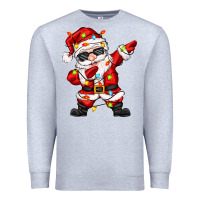 Heather Grey dabbing santa with christmas lights Premium Sweatshirt - Zillion Design Studio