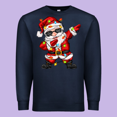 Premium Sweatshirt dabbing santa with christmas lights