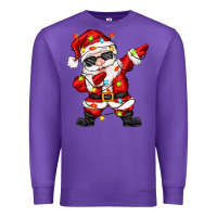 Purple dabbing santa with christmas lights Premium Sweatshirt - Zillion Design Studio