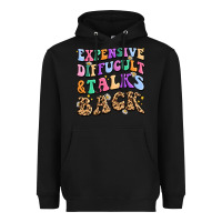 Black expensive diffucult and talks back Heavyweight Hoodie - MaliasSmallBusiness