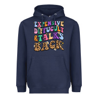 Navy expensive diffucult and talks back Heavyweight Hoodie - MaliasSmallBusiness