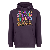 Plum expensive diffucult and talks back Heavyweight Hoodie - MaliasSmallBusiness