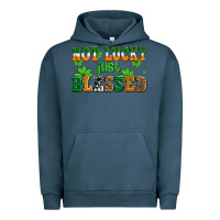 Pigment Midnight Navy not lucky just blessed Urban Hoodie - AdoDesignShop