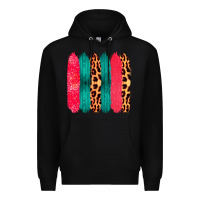 Black Colored Leopard and Wood Patterned Western Brush Strokes Premium Hoodie - Bettercallsaul