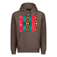 Coffee Colored Leopard and Wood Patterned Western Brush Strokes Premium Hoodie - Bettercallsaul