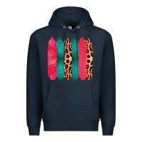 Navy Colored Leopard and Wood Patterned Western Brush Strokes Premium Hoodie - Bettercallsaul