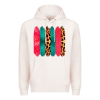 Pale Pink Colored Leopard and Wood Patterned Western Brush Strokes Premium Hoodie - Bettercallsaul
