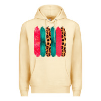 Pina Colada Colored Leopard and Wood Patterned Western Brush Strokes Premium Hoodie - Bettercallsaul