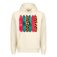 Sandshell Colored Leopard and Wood Patterned Western Brush Strokes Premium Hoodie - Bettercallsaul