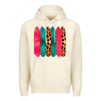 Tofu Colored Leopard and Wood Patterned Western Brush Strokes Premium Hoodie - Bettercallsaul