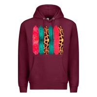 Burgundy Colored Leopard and Wood Patterned Western Brush Strokes Premium Hoodie - Bettercallsaul