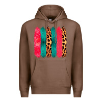 Chestnut Colored Leopard and Wood Patterned Western Brush Strokes Premium Hoodie - Bettercallsaul