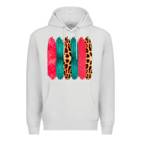 Dove Grey Colored Leopard and Wood Patterned Western Brush Strokes Premium Hoodie - Bettercallsaul
