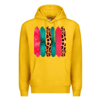 Lemon Colored Leopard and Wood Patterned Western Brush Strokes Premium Hoodie - Bettercallsaul