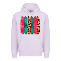 Lilac Colored Leopard and Wood Patterned Western Brush Strokes Premium Hoodie - Bettercallsaul