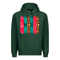 Sports Green Colored Leopard and Wood Patterned Western Brush Strokes Premium Hoodie - Bettercallsaul