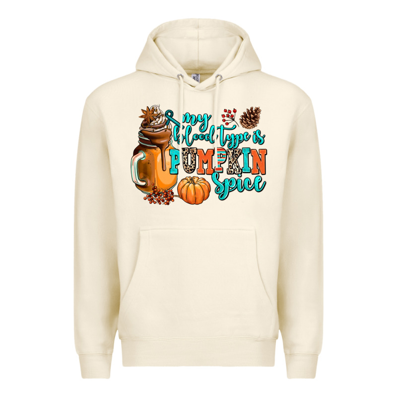 My Blood Type Is Pumpkin Spice Premium Hoodie by AdoDesignShop | Teevron