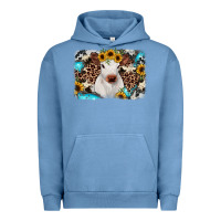 Pigment Pebble Blue cowhide leopard calf Urban Hoodie - JahusDesignShop