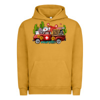 Pigment Peanut Butter ma medical assistant nurse truck with cactus and sunflowers Urban Hoodie - AdoDesignShop