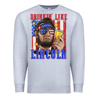 Heather Grey drinking like lincoln Premium Sweatshirt - texasbilliewilder