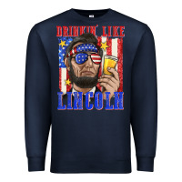Navy drinking like lincoln Premium Sweatshirt - texasbilliewilder