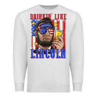 Oatmeal Heather drinking like lincoln Premium Sweatshirt - texasbilliewilder
