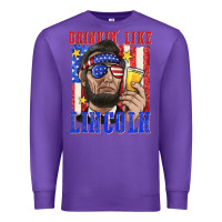 Purple drinking like lincoln Premium Sweatshirt - texasbilliewilder