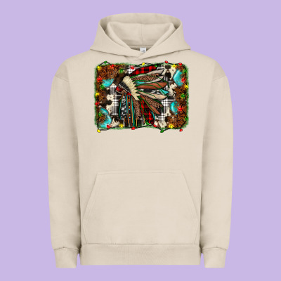 Christmas Indian Headdress Urban Hoodie Designed By Jahusdesignshop