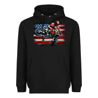 Black dirt bike american flag Heavyweight Hoodie - MaliasSmallBusiness