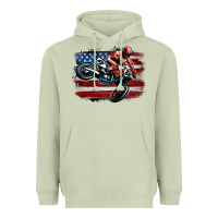 Dirt Bike American Flag Heavyweight Hoodie | Teevron