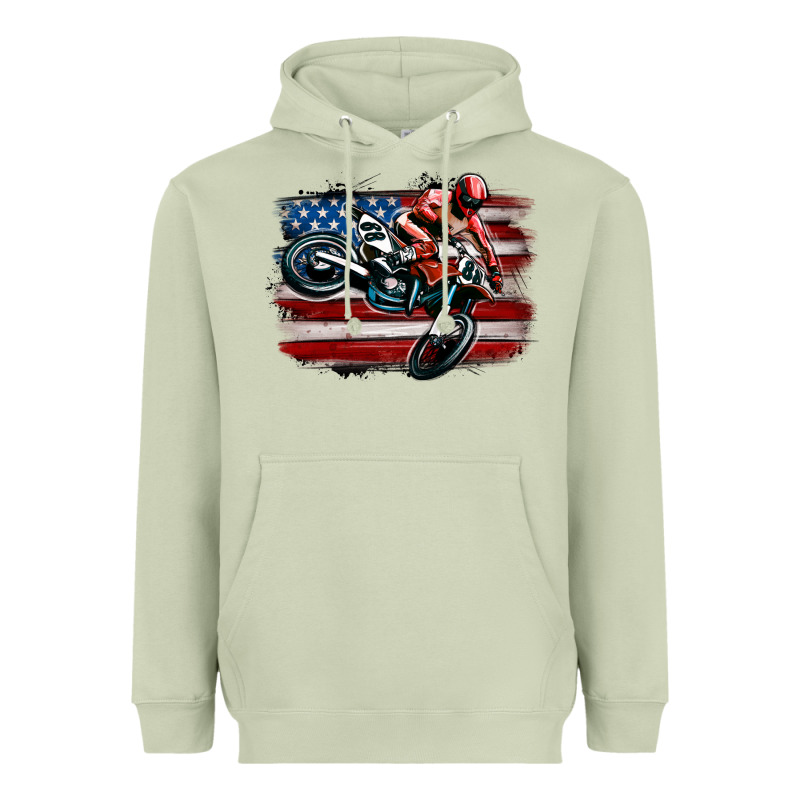 Dirt Bike American Flag Heavyweight Hoodie by MaliasSmallBusiness | Teevron