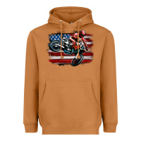 Meerkat dirt bike american flag Heavyweight Hoodie - MaliasSmallBusiness