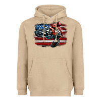 Mushroom dirt bike american flag Heavyweight Hoodie - MaliasSmallBusiness