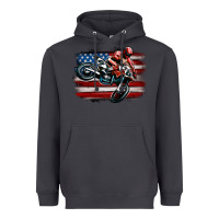 Smoke dirt bike american flag Heavyweight Hoodie - MaliasSmallBusiness
