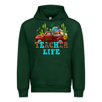 Forest Green teacher life western truck and books Urban Hoodie - AdoDesignShop