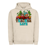 Pigment French Oak teacher life western truck and books Urban Hoodie - AdoDesignShop