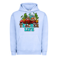Pigment Grape Ice teacher life western truck and books Urban Hoodie - AdoDesignShop