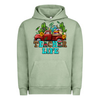 Pigment Oil Green teacher life western truck and books Urban Hoodie - AdoDesignShop