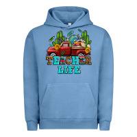 Pigment Pebble Blue teacher life western truck and books Urban Hoodie - AdoDesignShop