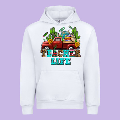 Teacher Life Western Truck And Books Urban Hoodie Designed By Adodesignshop