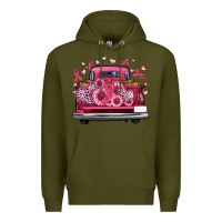 Army Green breast cancer farm truck Premium Hoodie - Artiststas