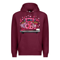 Burgundy breast cancer farm truck Premium Hoodie - Artiststas