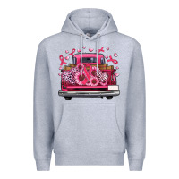 Heather Grey breast cancer farm truck Premium Hoodie - Artiststas